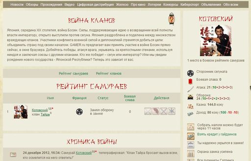 Война кланов на Gamer.ru. Новогодний сезон